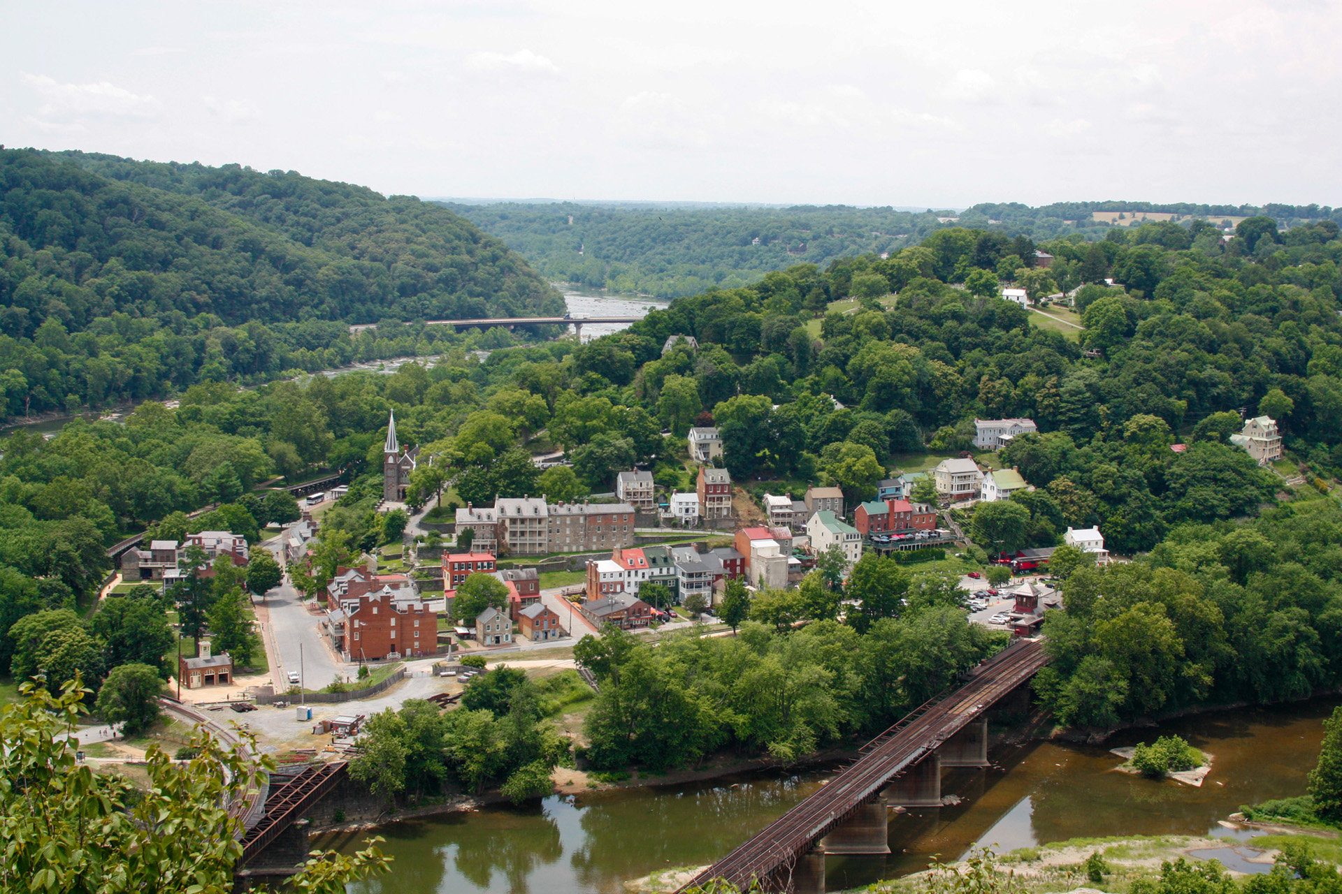 Landscape Ariel View of Harper’s Ferry