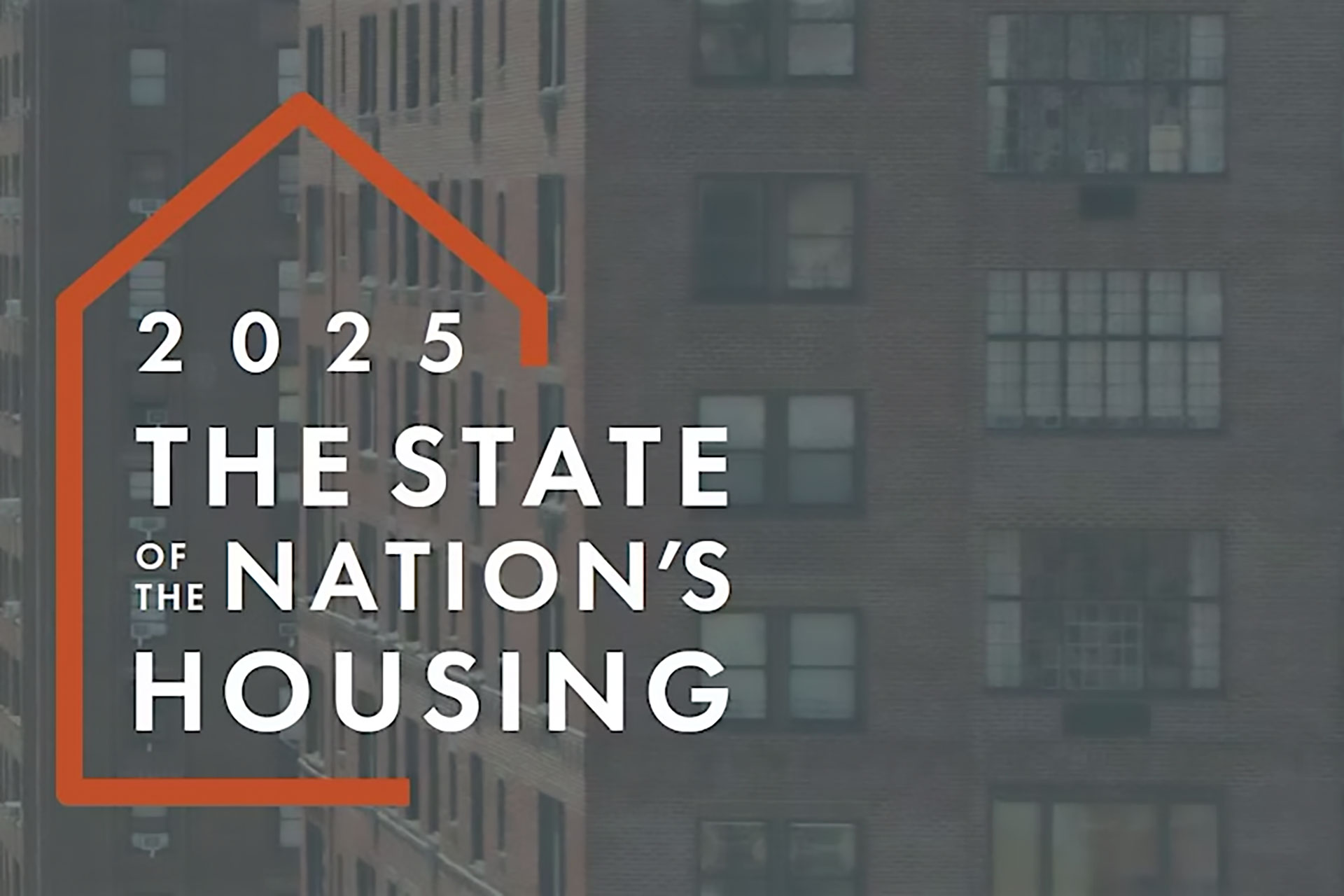 Brick apartment or housing units in an urban setting.